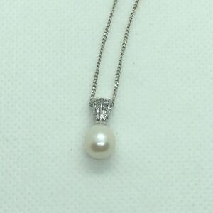 💛 925 Fresh Water Pearl & CZ Necklace
